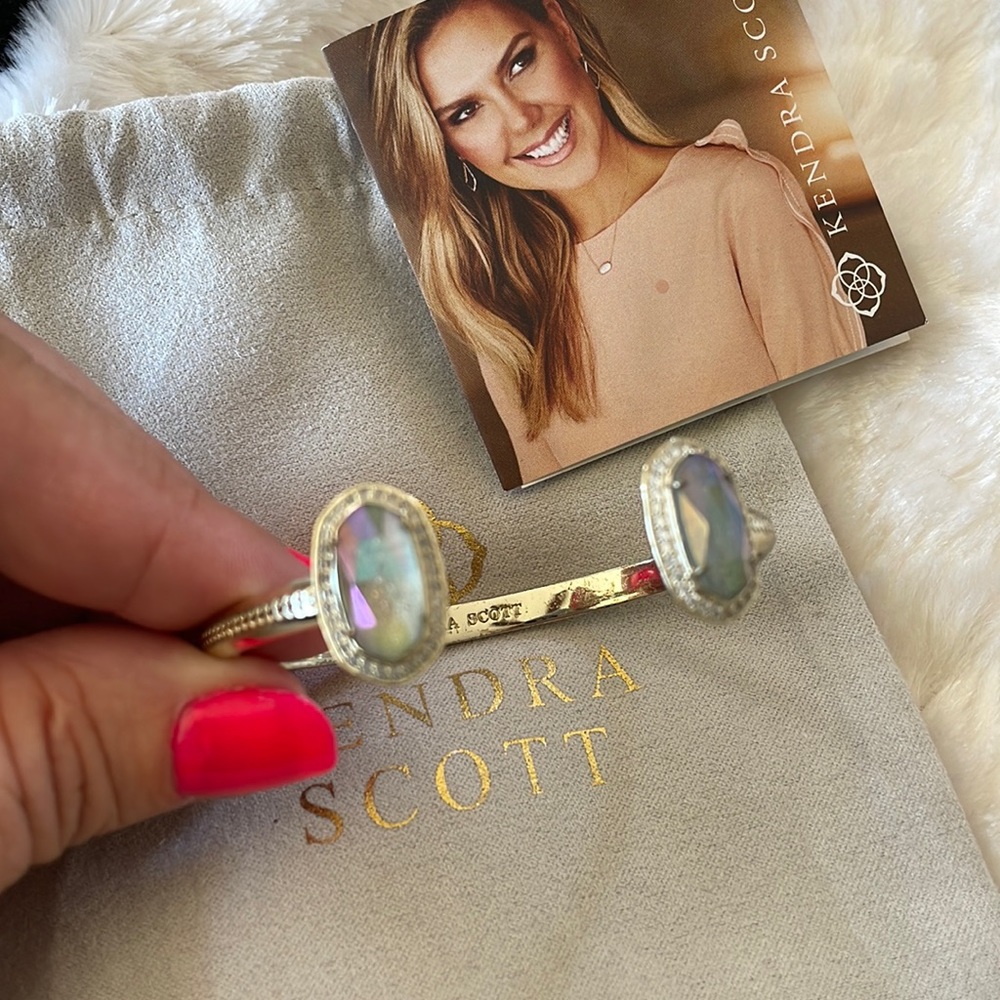 Kendra Scott Erica bracelet gold tone with iridescent stones